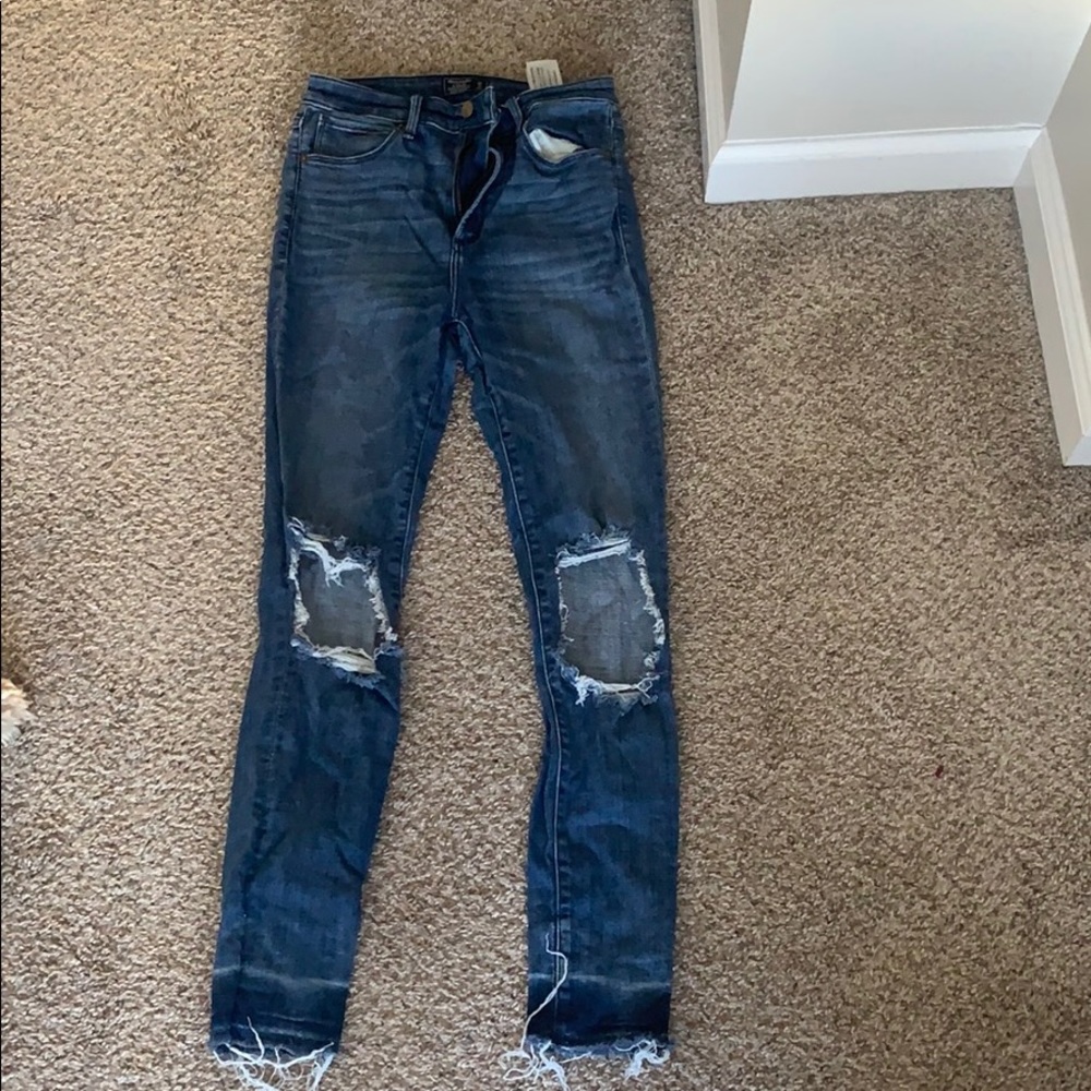 Abercrombie gently worn destroyed jeans